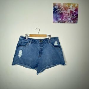 Refuge Distressed Denim Shorts Size 12